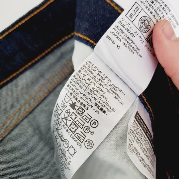 LEVI'S Dark Rinse 414 Relaxed Fitted Straight Leg Jeans - Picture 12 of 15